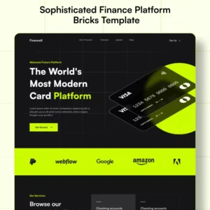 FinanceX is a finance management agency Bricks WordPress template, offering a professional platform to build websites for financial services and consulting.