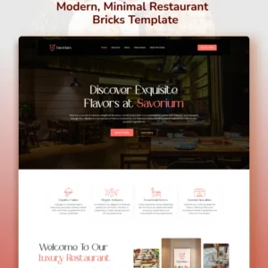 Savorium - Luxurious Restaurant Template with Bricks