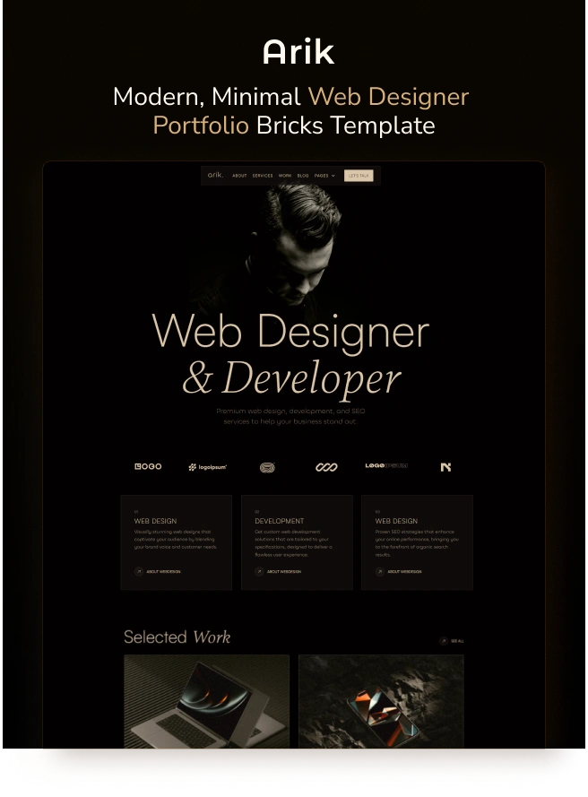 Arik - Portfolio Template for Web Design, Development & SEO