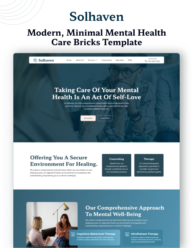 Mental Health Care WordPress Template