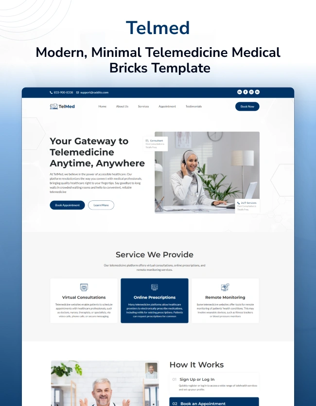 Telmed - Virtual Medical Consultation Landing Page Template