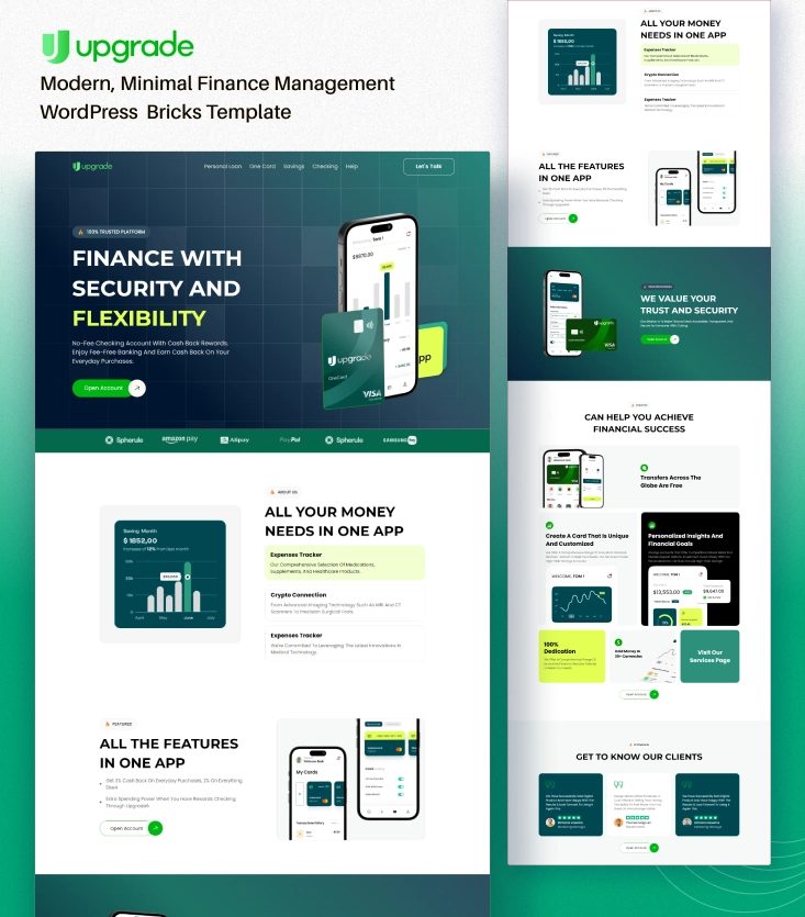 Upgrade - Responsive Finance Management Bricks Template WordPress