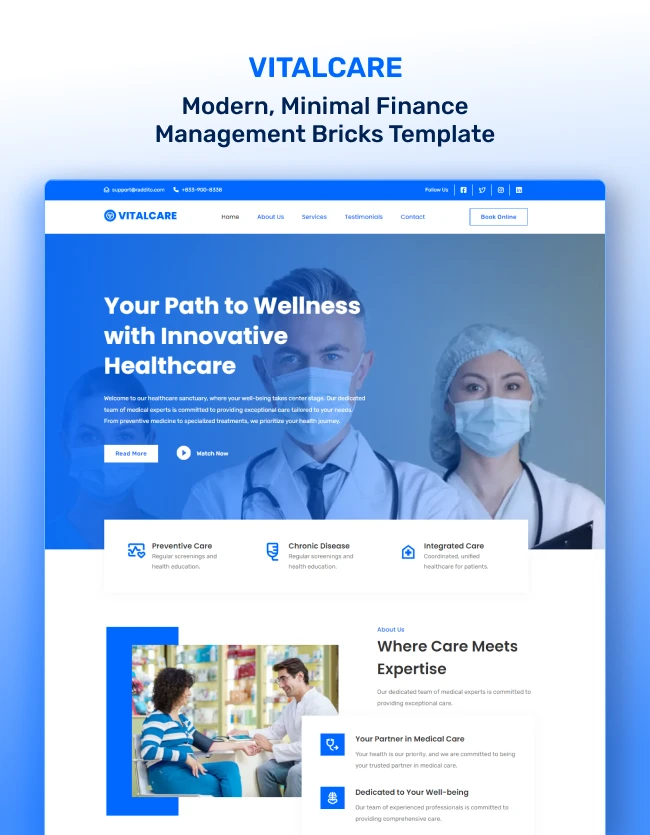 VitalCare - Wellness and Healthcare Bricks Template