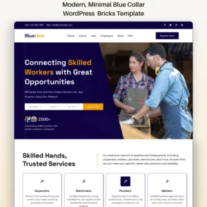 BlueHire – Blue Collar Bricks WordPress Template Kit