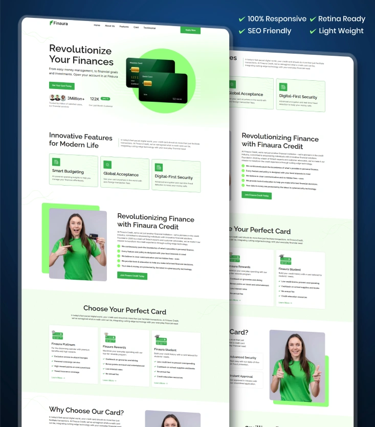 Finance & Banking WordPress, HTML & CSS web design inner cover for finaura