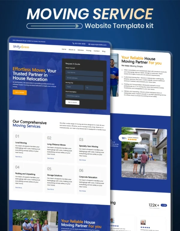 House Moving WordPress Website Template Thumbnail