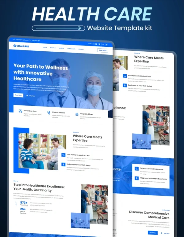 VitalCare WordPress & HTML CSS Website design thumbnail