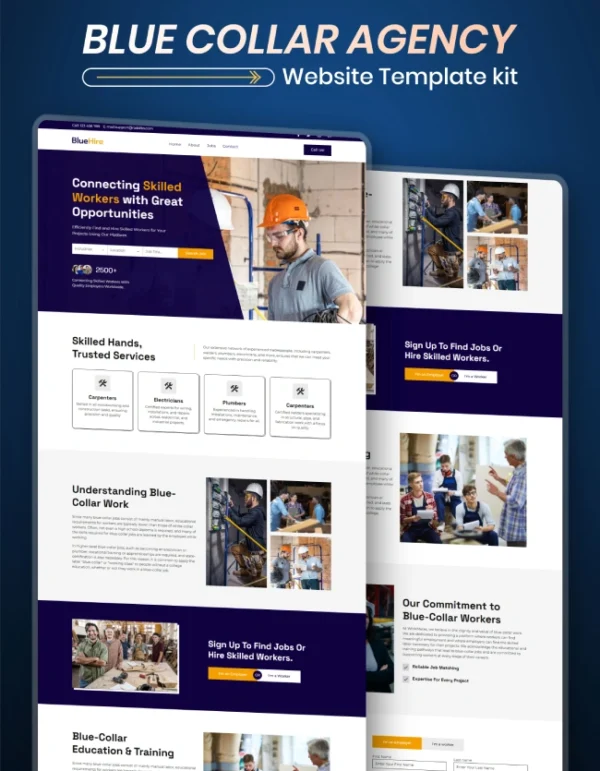 Blue-collar-WordPress Website design thumbnail