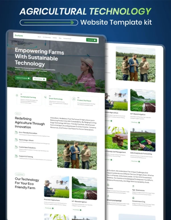 Ecofarm - Sustainable Agriculture Technology Template