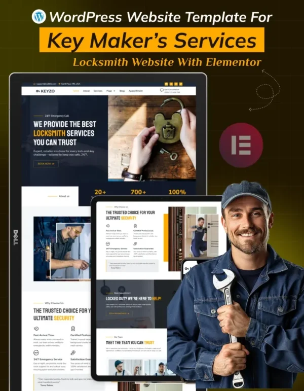 Keyzo-Professional Key Makers & Lock Repair Website Template Kit