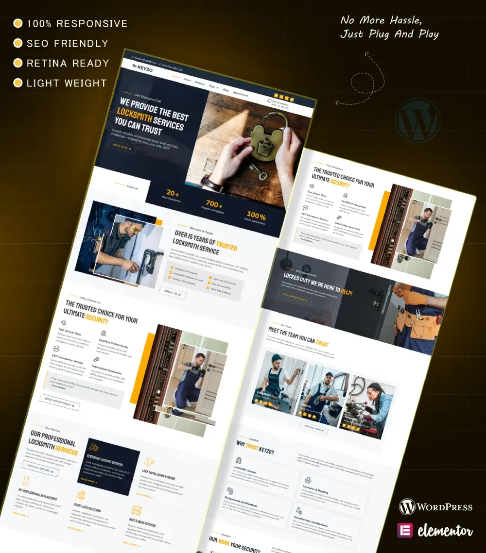 Keyzo-Professional Key Makers & Lock Repair Website Template Kit