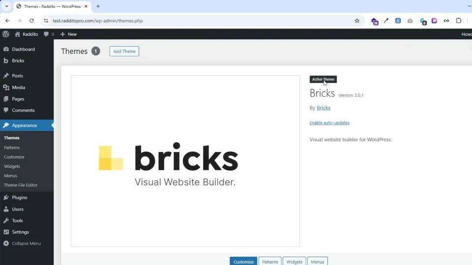 1. Install and Activate Bricks Builder