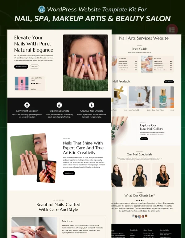 Nail, Spa, Makeup Artis & Beauty Salon Website Cover