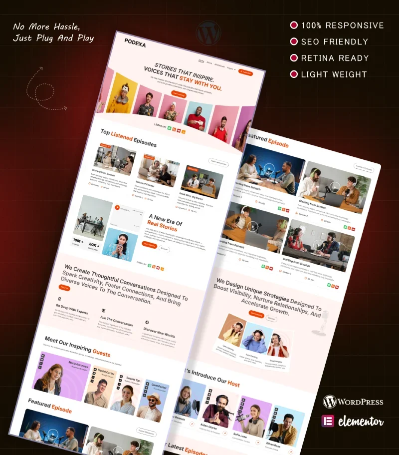 Podcast and Influencer Website Template Inner