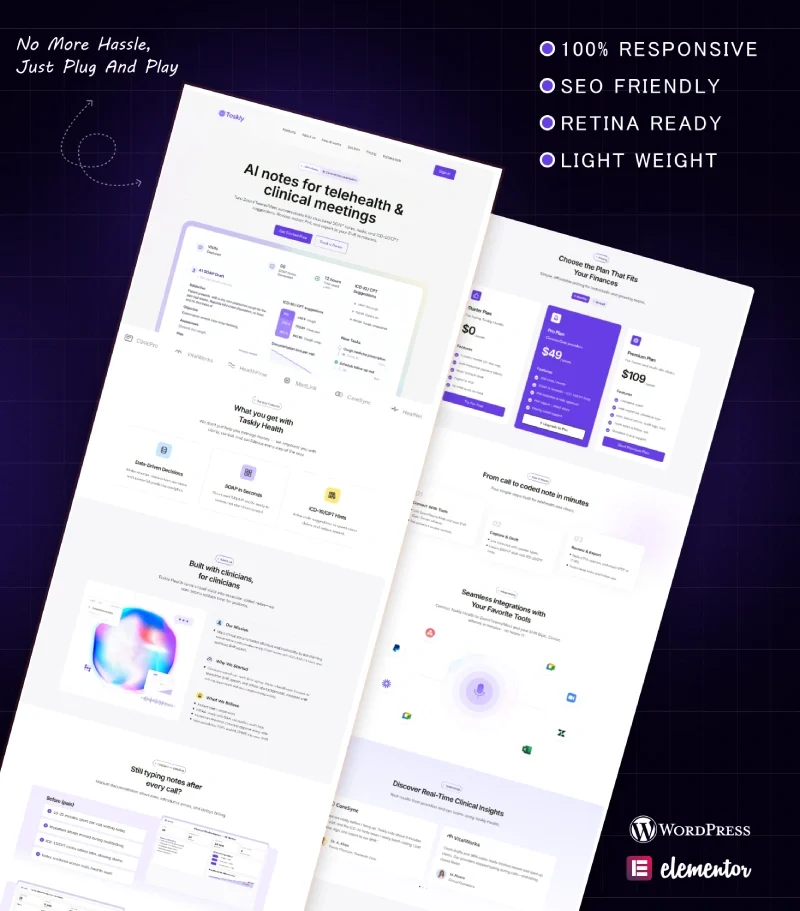 Smart Meeting Recorder & Productivity App Website Design Inner Page