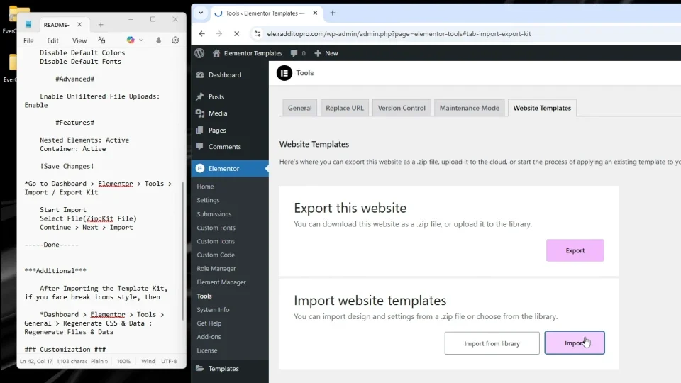 Step 4 - Import the Template Package