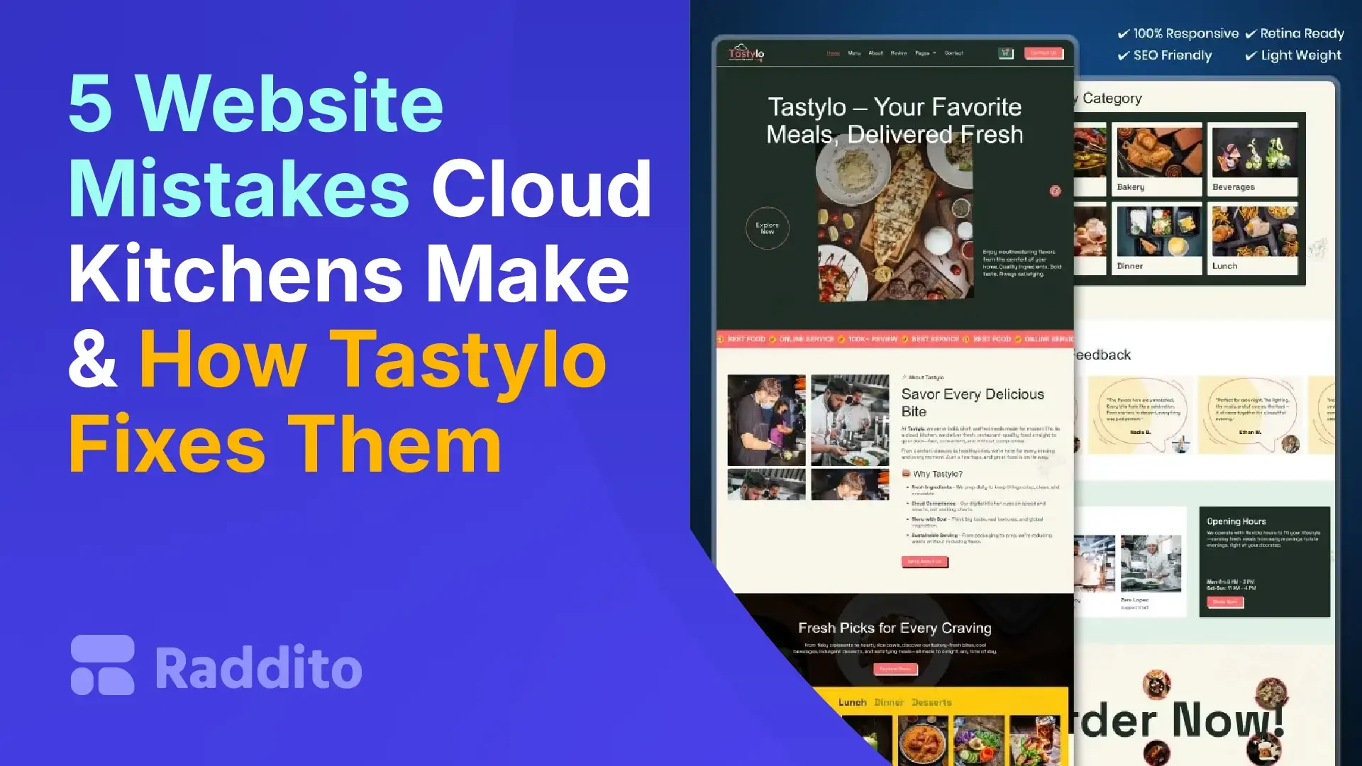 5 Website Mistakes Cloud Kitchens Make & How Tastylo Fixes Them