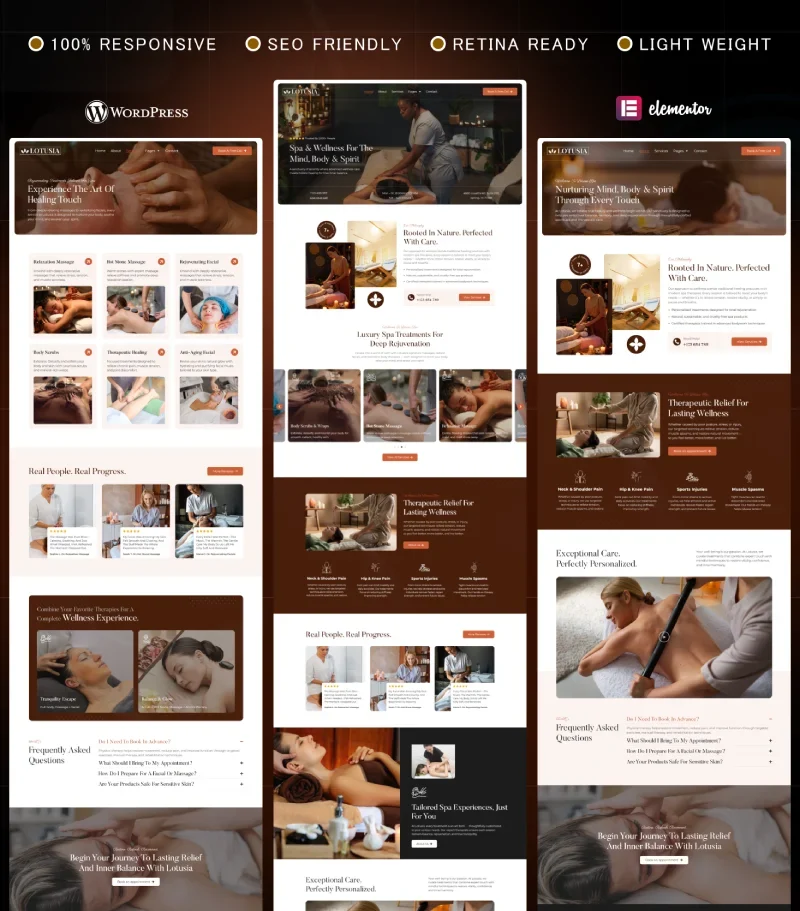 Parlour, Spa Massage, Makeup, Skincare, Gym, & Wellness Center Website Inner