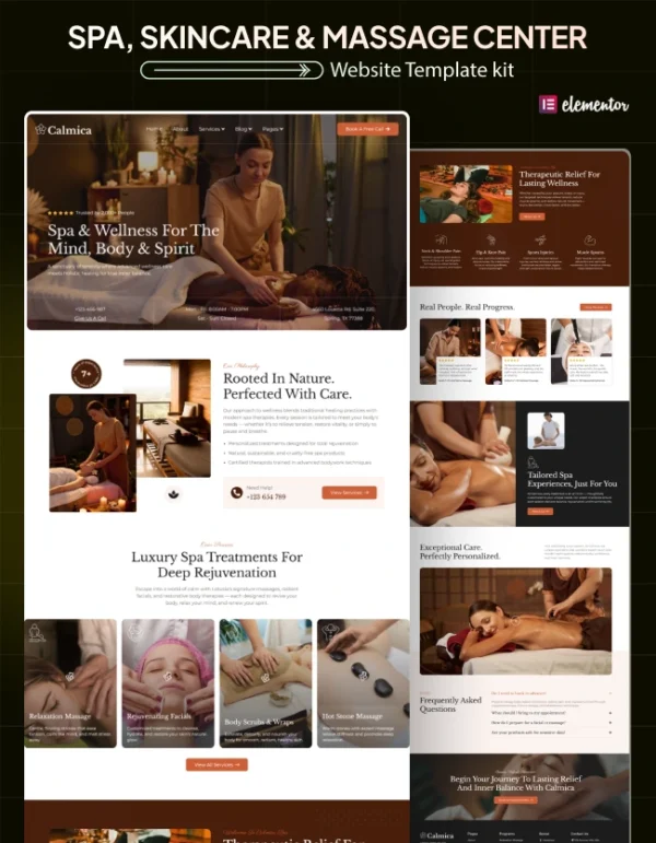 Calmica-Luxury Spa Website Template Kit Cover