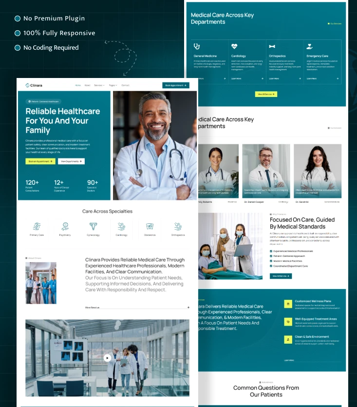 Clinara – Hospital & Healthcare Clinic Elementor Template Inner Cover