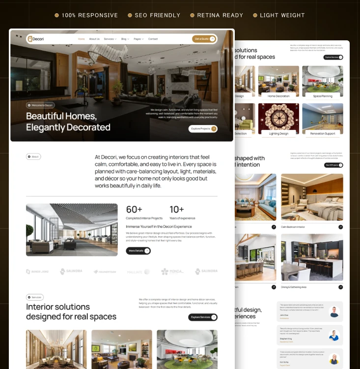 Decori-Interior Design WordPress Elementor Template Kit Inner Cover