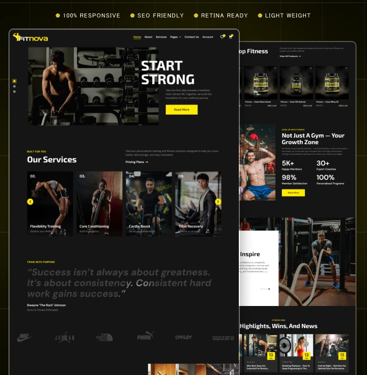 Fitnova-Fitness Trainer WordPress Elementor Template KitInner Cover