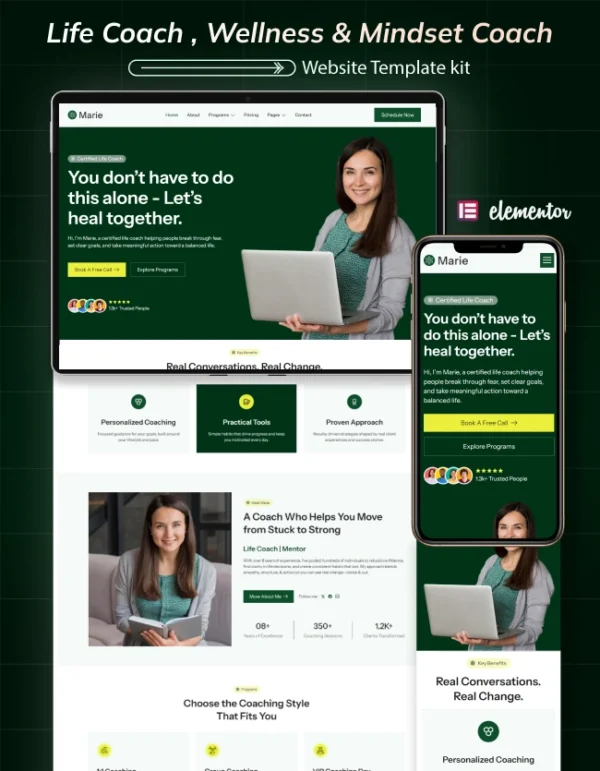 Marie - Therapist, Coaching & Counseling Website Template Cover