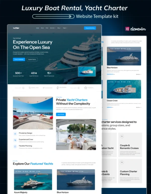 Relsea-Yacht Club WordPress Elementor Template Kit Cover