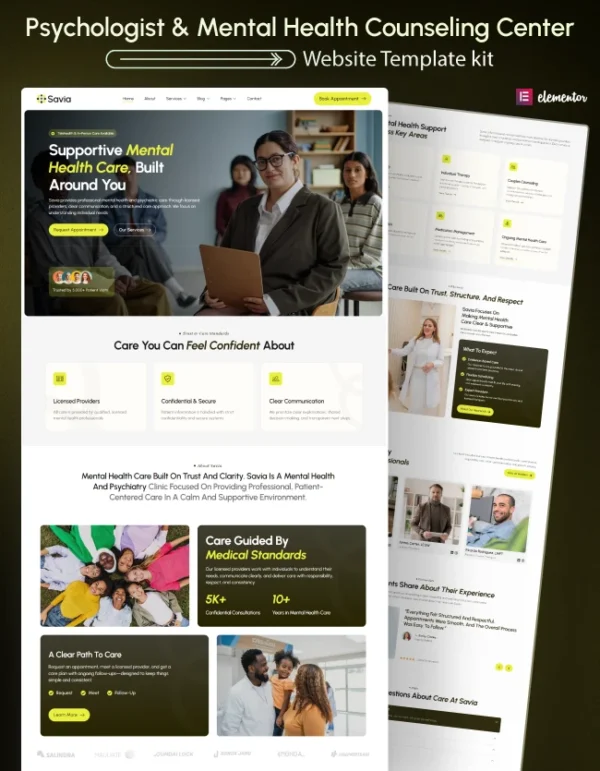 Savia – Mental Health & Psychologist Template Cover