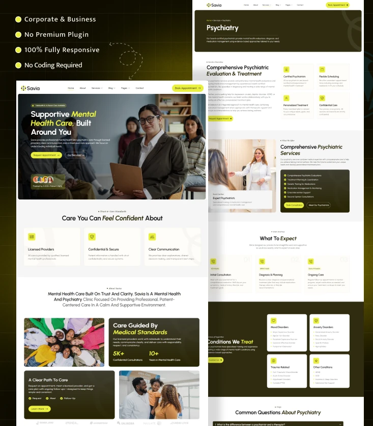 Savia – Mental Health & Psychologist Website