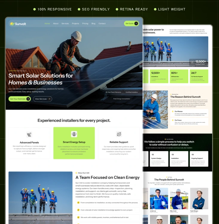 Sunvolt-Solar Technology WordPress Elementor Template Kit Inner Cover