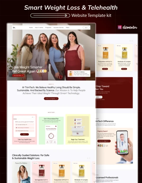 Trimtech-Smart Weight Loss & Telehealth Wesbsite Template Cover