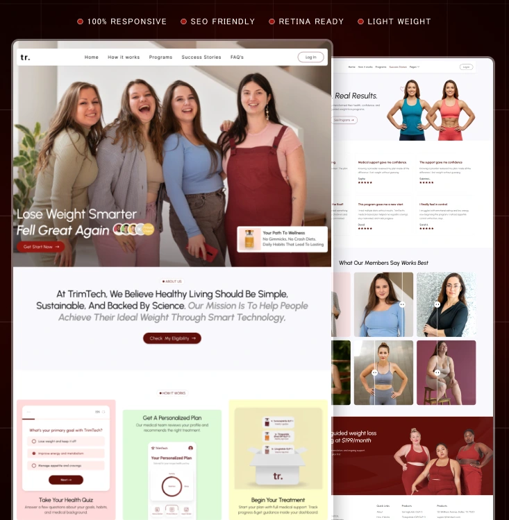 Trimtech-Smart Weight Loss & Telehealth Wesbsite Template Inner Cover