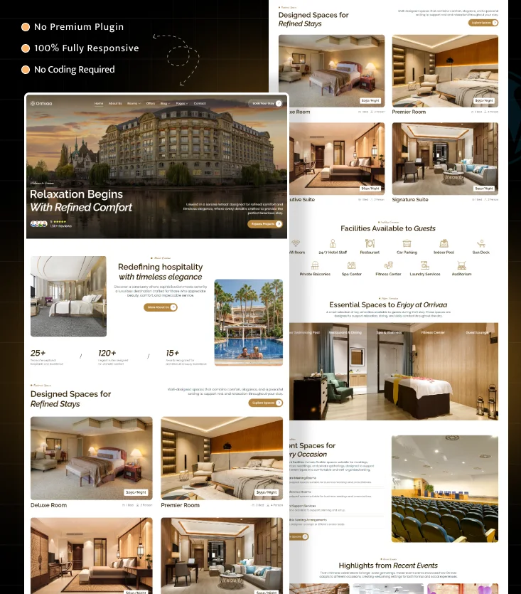 Orrivaa – Hotel & Resort Business Elementor Template Inner Cover