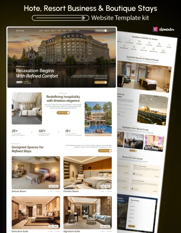 Orrivaa – Hotel & Resort Business Elementor Template Kitt Thumbnail