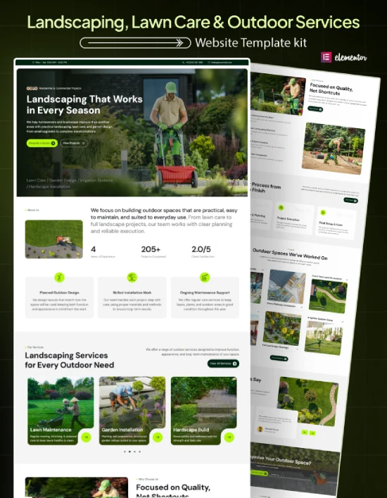 Ecoyard – Landscaping & Lawn Care Services Elementor Template Kit