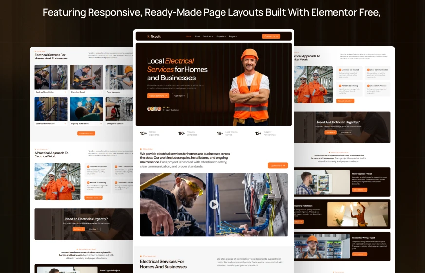 Fixvolt - Electrician, Electrical Services & Repair Contractor WordPress Elementor Template Inner