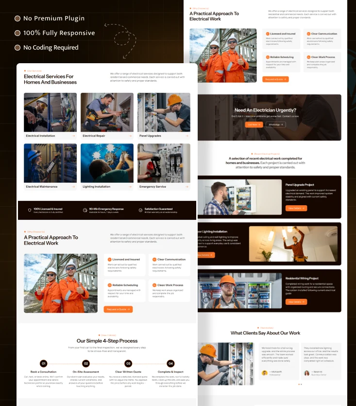 Fixvolt – Electrical Services & Electrician Elementor Template Inner Cover