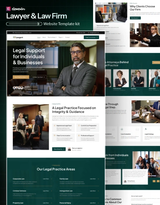 Lawgent - Law Firm & Attorney Elementor Template Kit