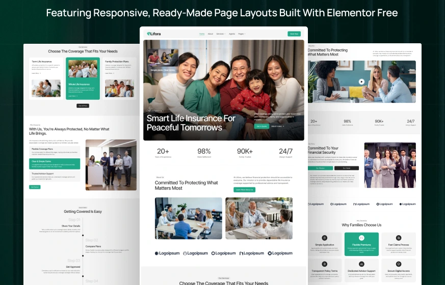 Lifora – Insurance Agency, Life Insurance & Broker WordPress Elementor Template Kit Inner