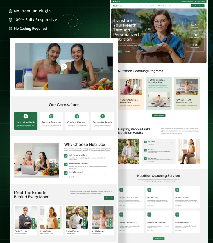 Nutrivox – Nutrition Health & Diet Coach Elementor Template Inner Cover