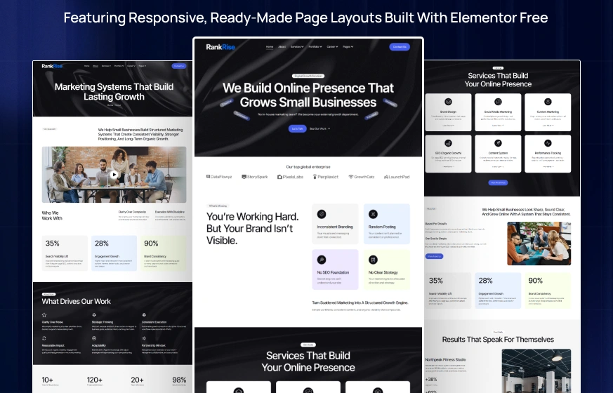 Rankrise - Digital Marketing Agency, SEO & Branding WordPress Elementor Template Kit Inner