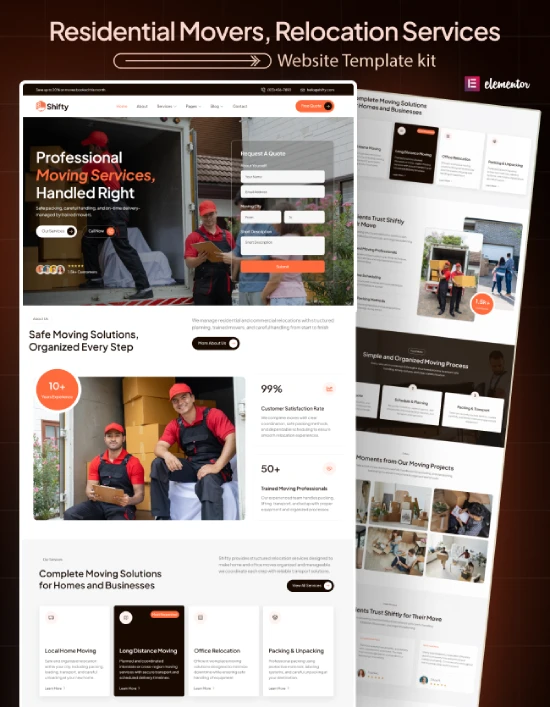 Shifty – Relocation & Moving Company Elementor Template Kit