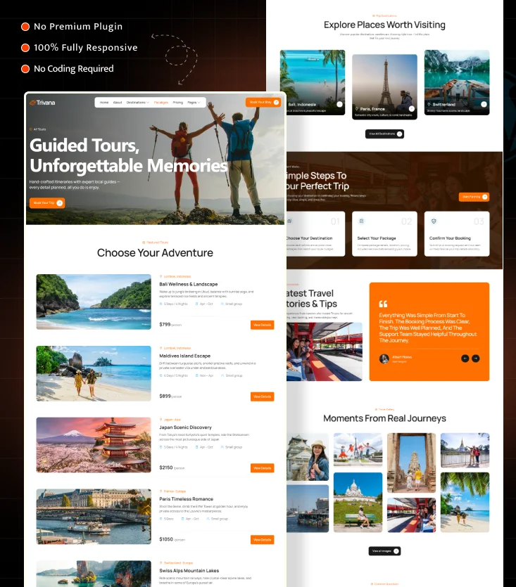 Trivana – Travel Agency & Tour Booking Elementor Template Inner Cover