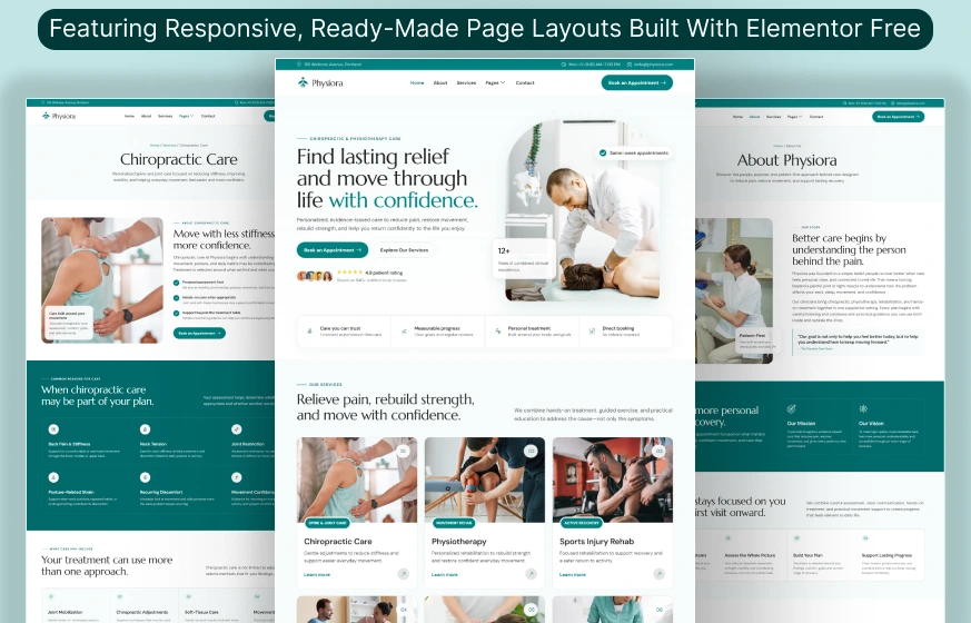 Physiora Chiropractic & Physiotherapy Elementor Template Kit preview