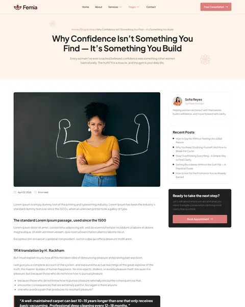 Femia single blog post layout