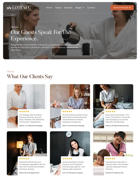Lotusia spa guest reviews page