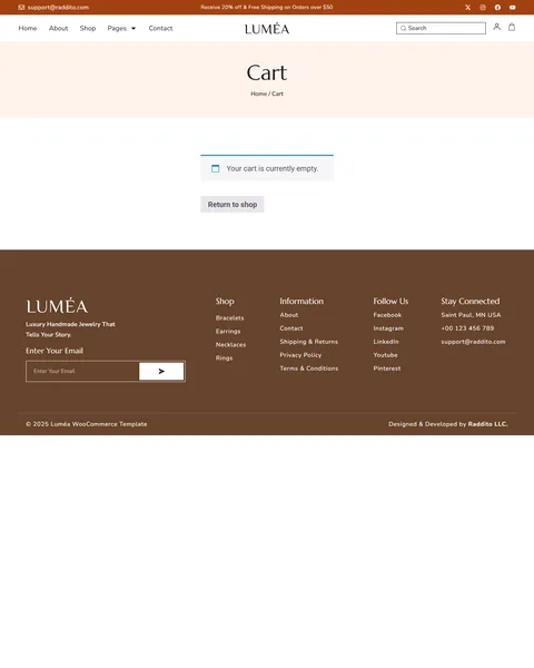 Lumea WooCommerce cart page