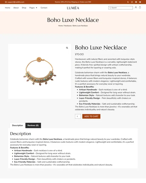Lumea jewelry single product page