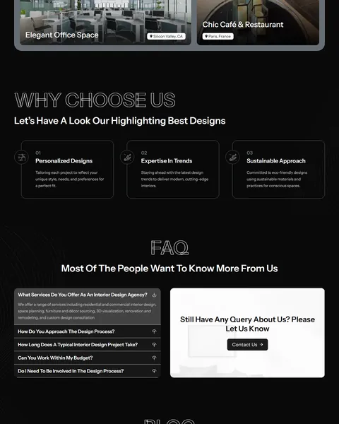Serene why choose us row and interior design FAQ